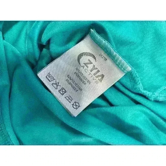 Zyia Activewear XL Turquoise Blue Jersey Knit Logo Tee - Picture 6 of 6